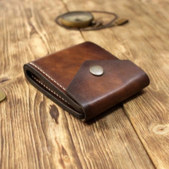 Cards leather wallet, Gift for dad,Brown wallet